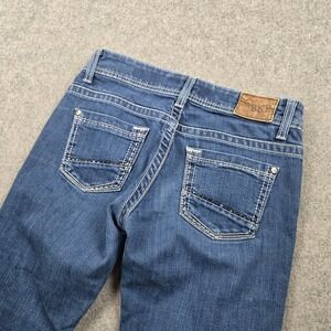 BKE Payton Bootcut Jeans Womens 26L 30x32 Blue Denim Thick Stitch Western